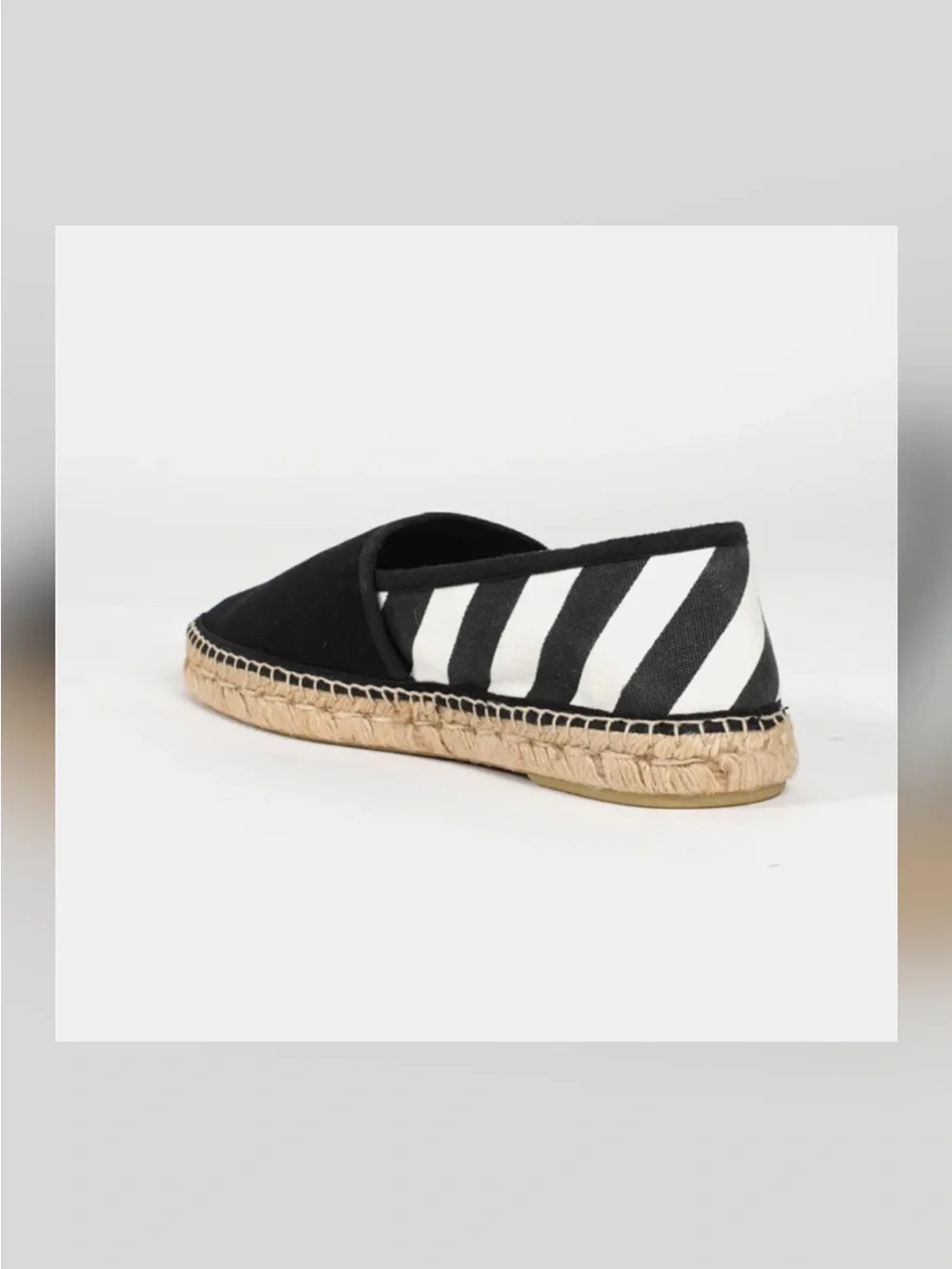 OFF-WHITE Black & White Striped Espadrille Women’s Size 37 New Never Worn No Box